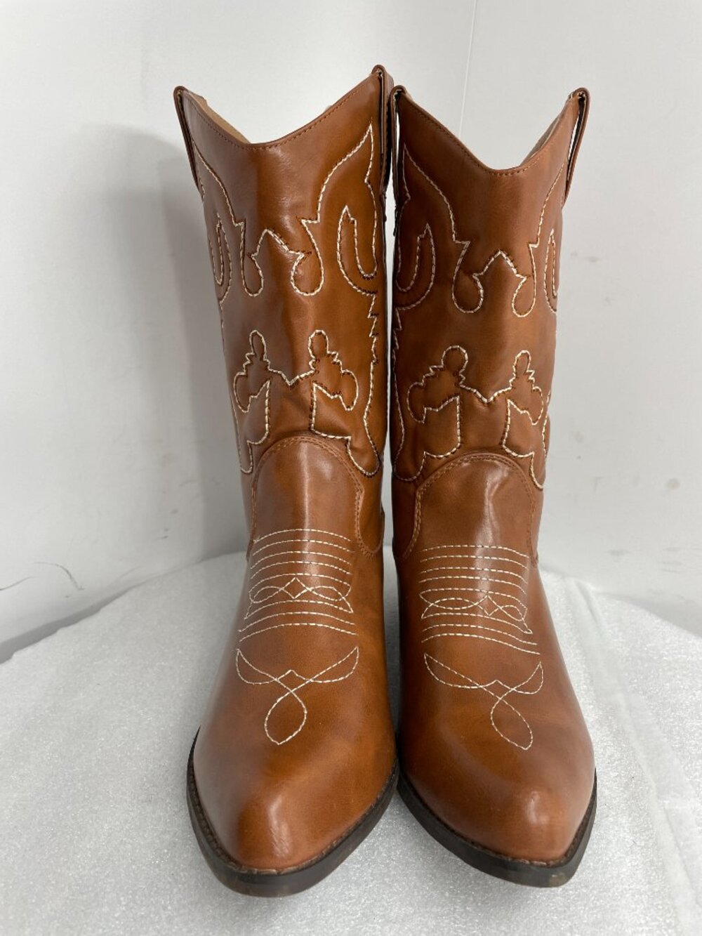 SheSole Brown Faux Leather Embroidered Cowboy Western Cowgirl Boots Women's 8.5 - Picture 3 of 13